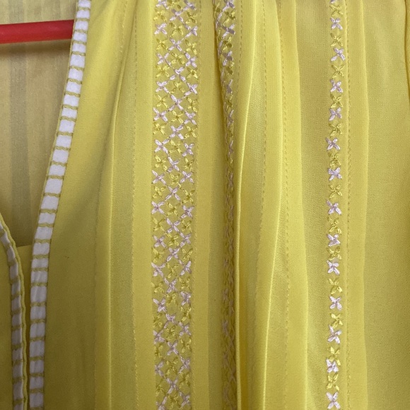 Fluorescent Yellow georgette kurti for women - Picture 4 of 7